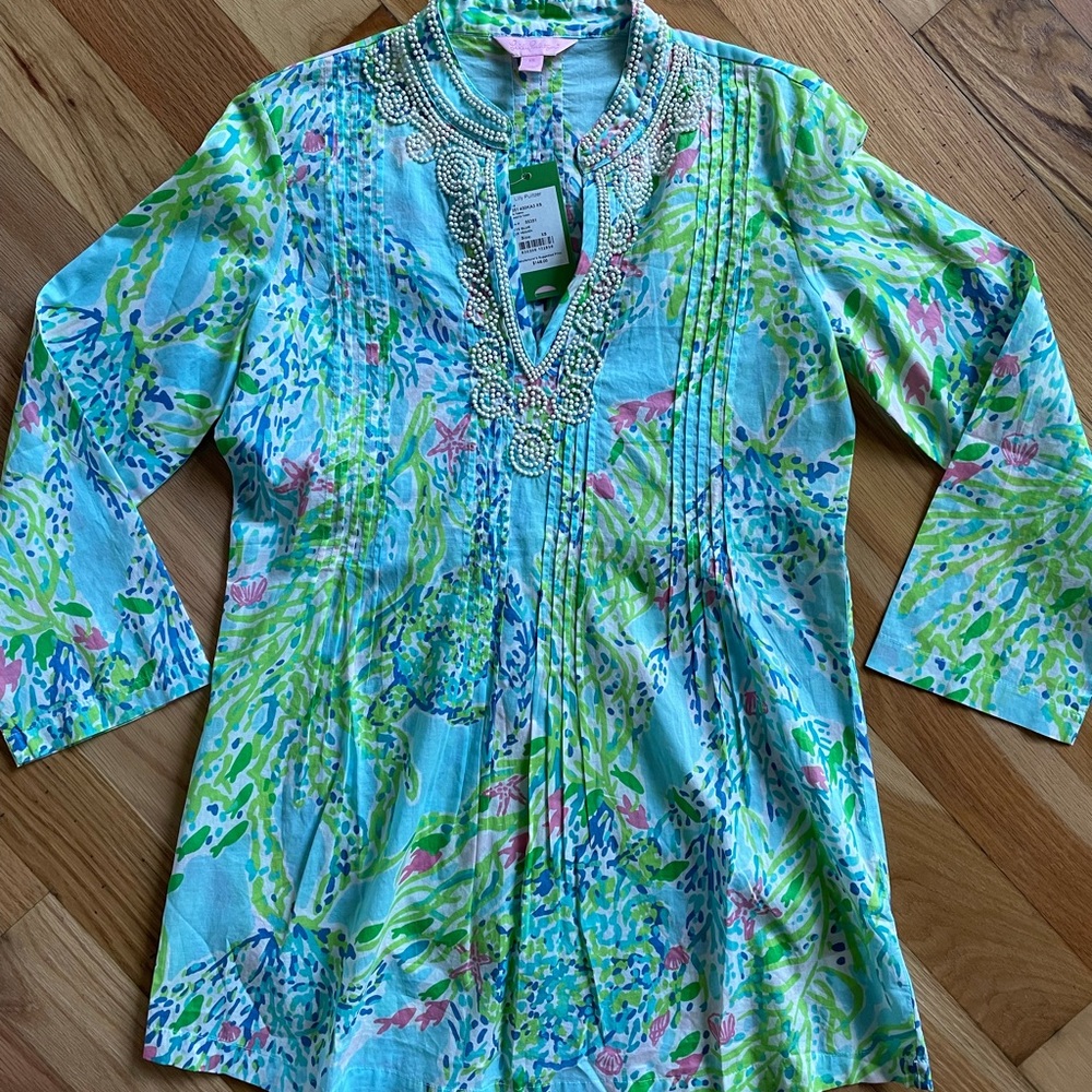 Lilly Pulitzer Sarasota Tunic Skye Blue Heaven